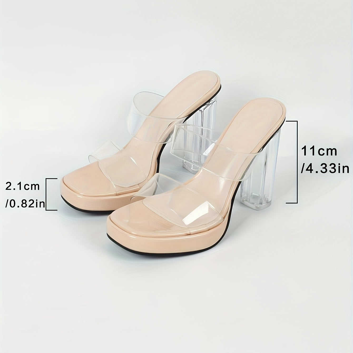 Women’s Transparent Chunky Heel Sandals