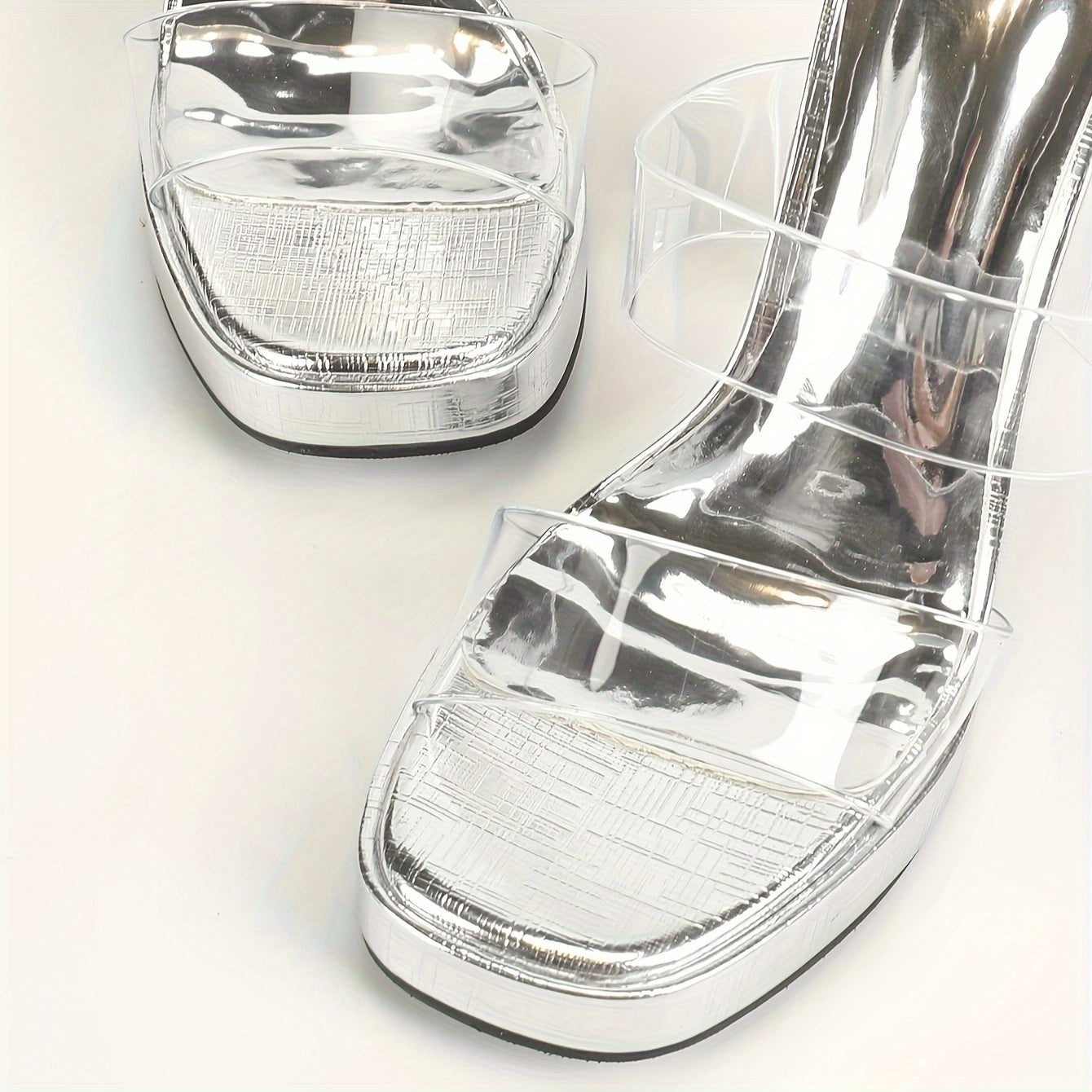 Women’s Transparent Chunky Heel Sandals