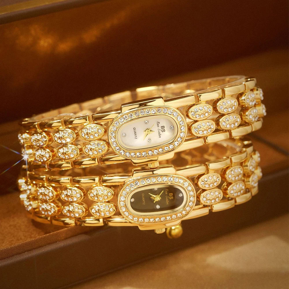 Elegant Women's Luxury Gold Diamond Watch
