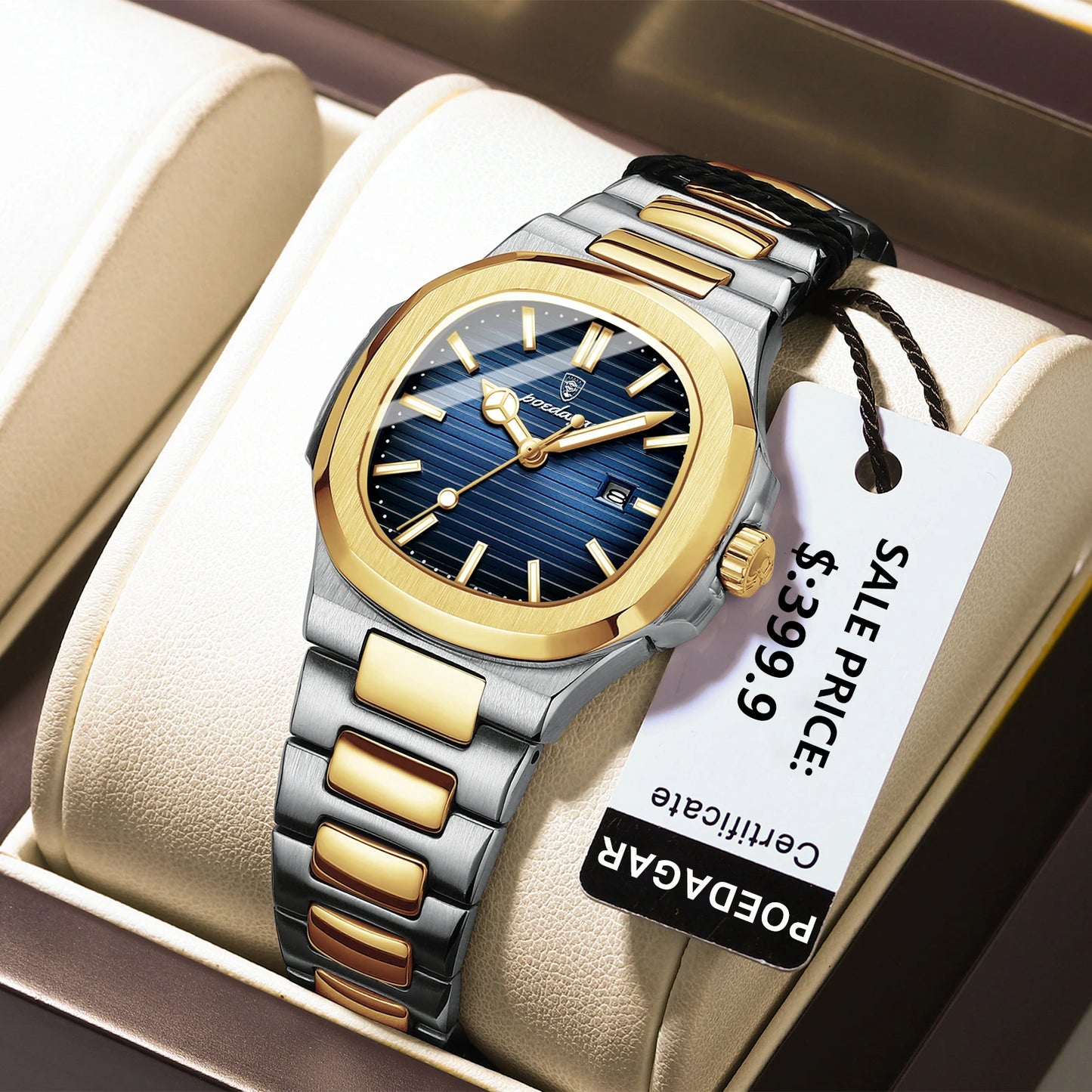 POEDAGAR Luxury Women's Square Watch