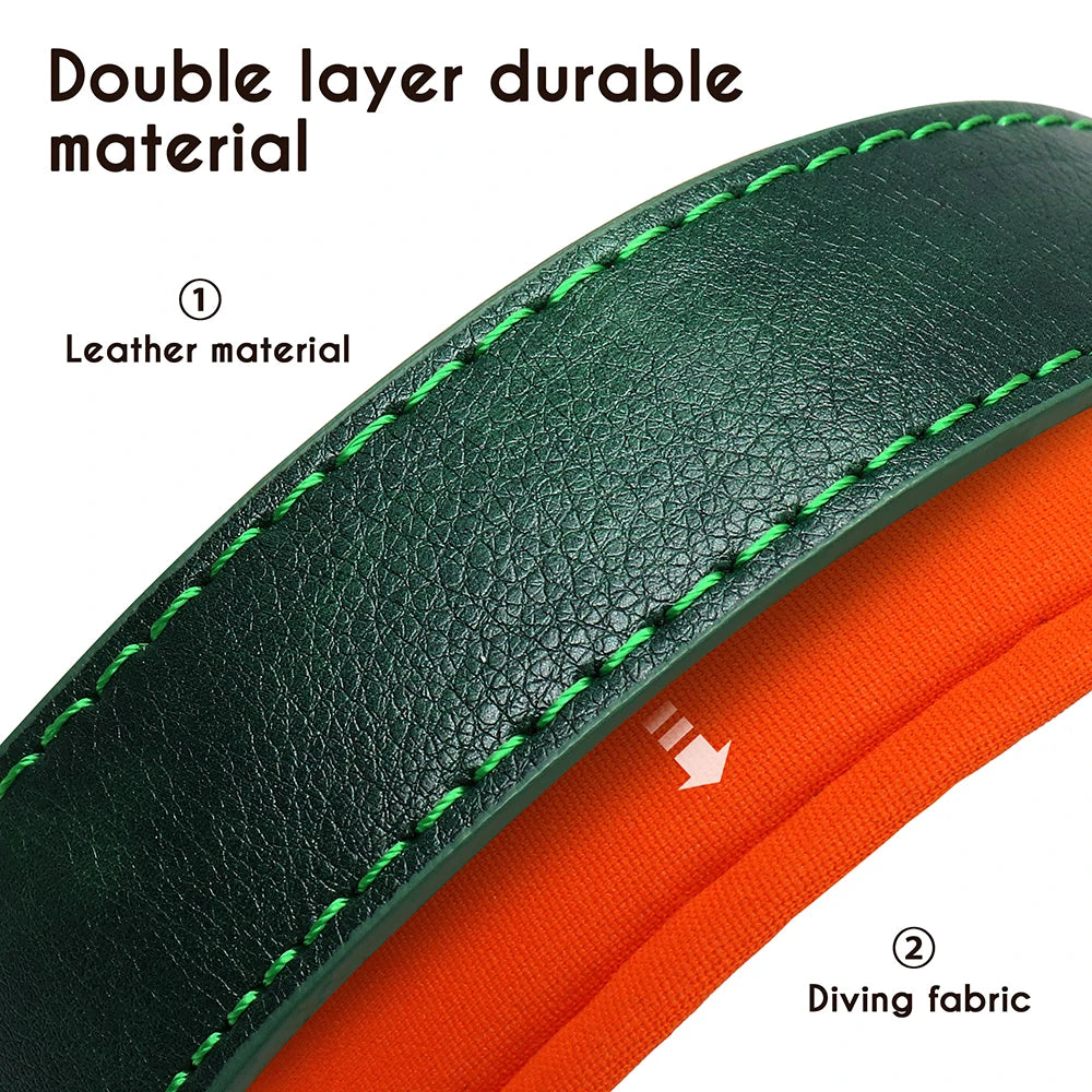 Custom PU Leather Dog Collar β Free Engraving, Adjustable & Padded