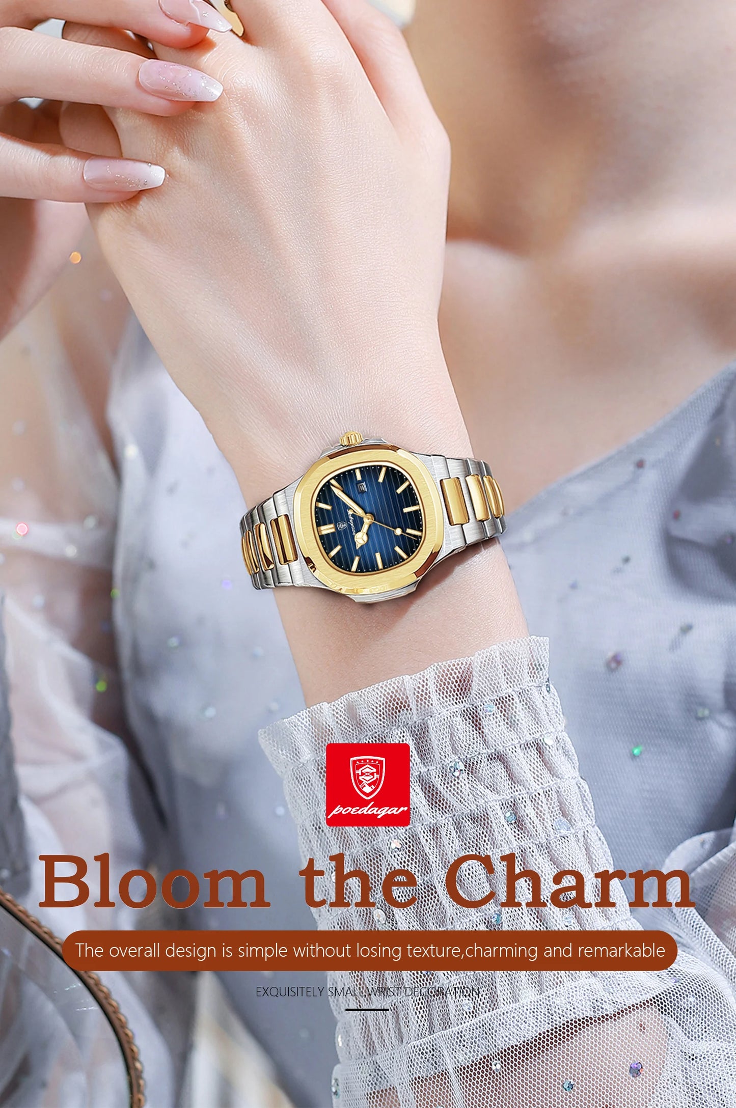 POEDAGAR Luxury Women's Square Watch