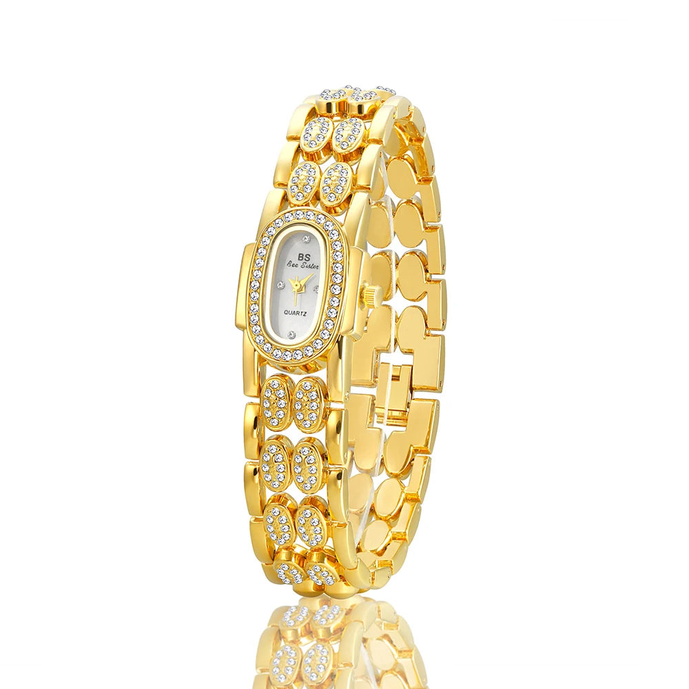 Elegant Women's Luxury Gold Diamond Watch