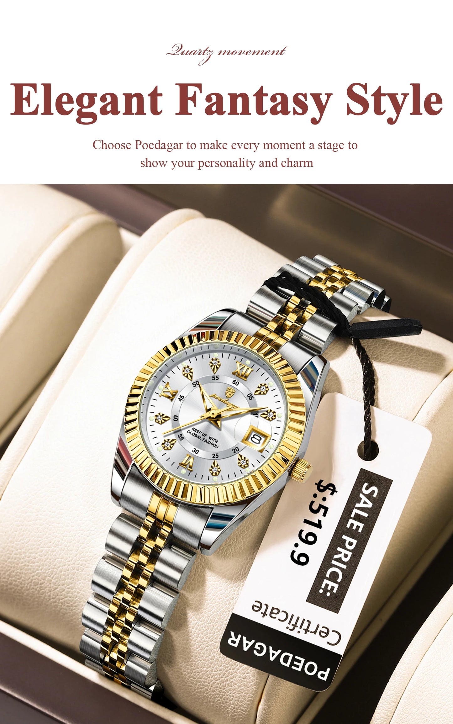 Luxury Women's Waterproof Stainless Steel Quartz Watch - EasyDailyLife