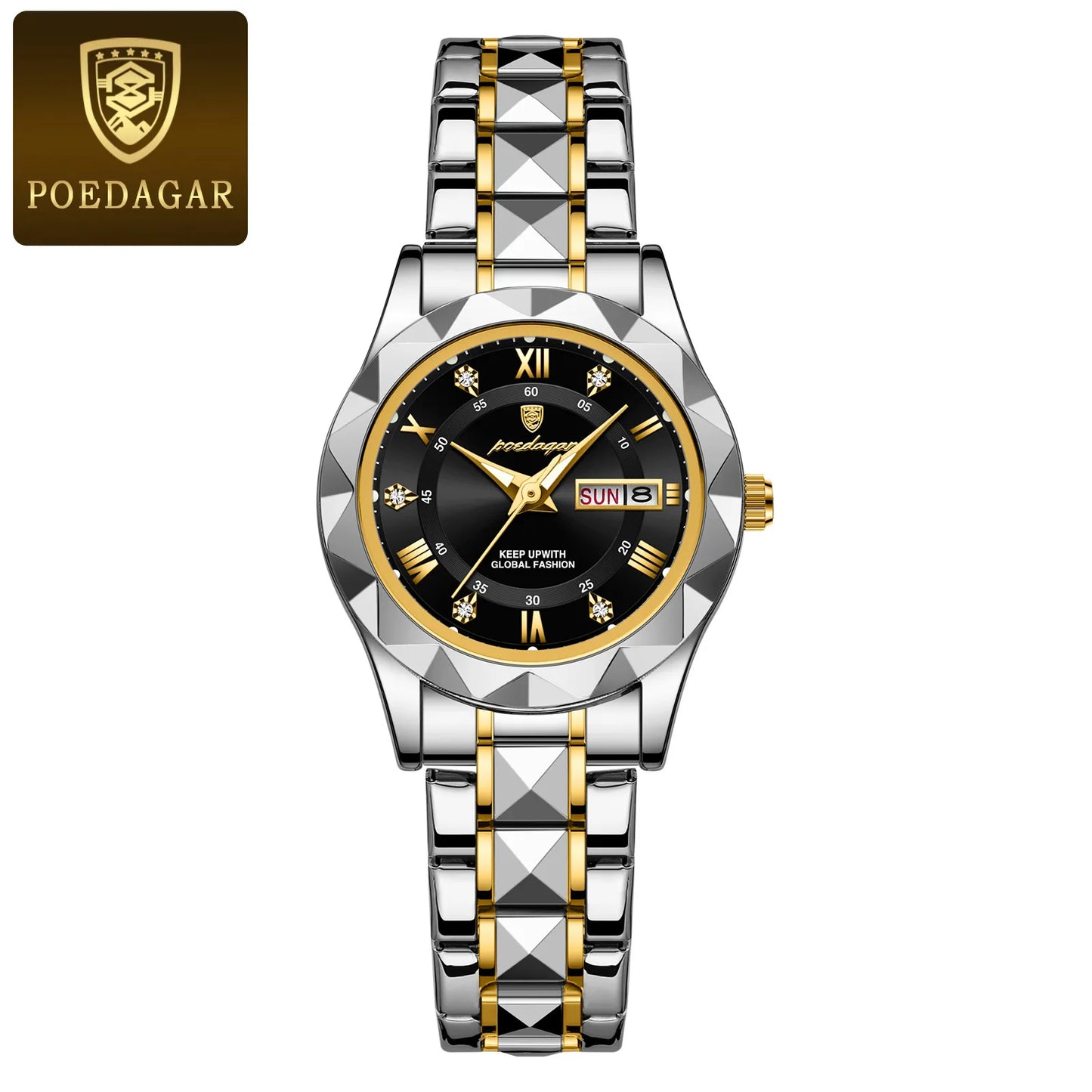 Ladies "POEDAGAR Luxury Dress Watch" - Luminous, Waterproof, Date - EasyDailyLife