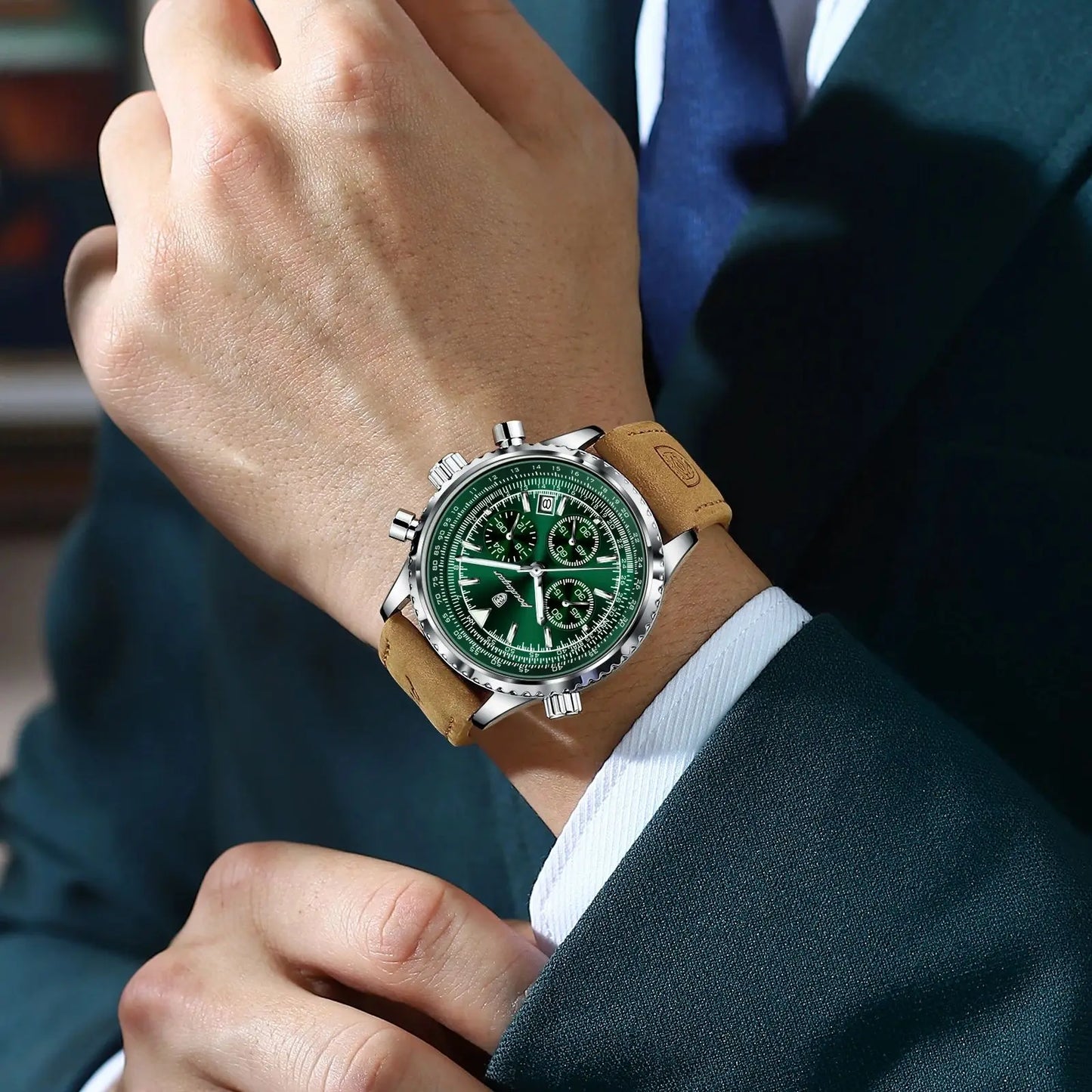 POEDAGAR Men's Luxury Sports Watch – Waterproof & Chronograph