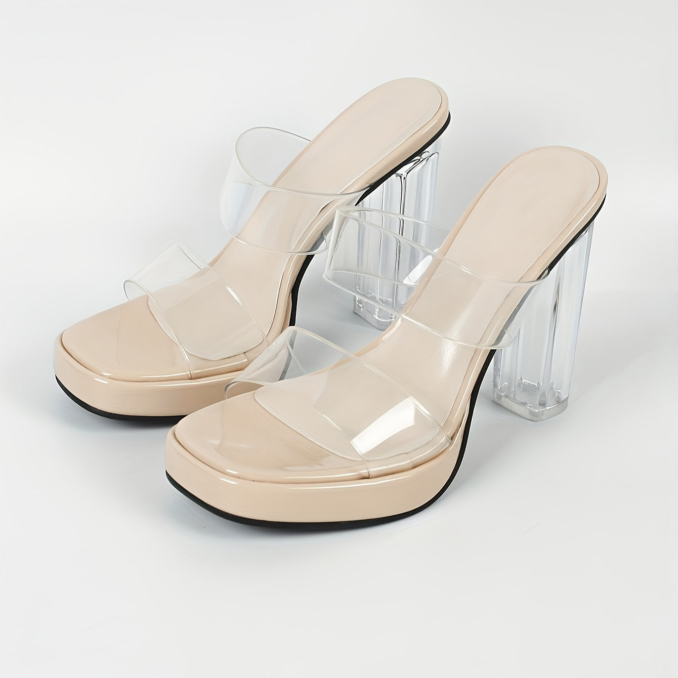 Women’s Transparent Chunky Heel Sandals