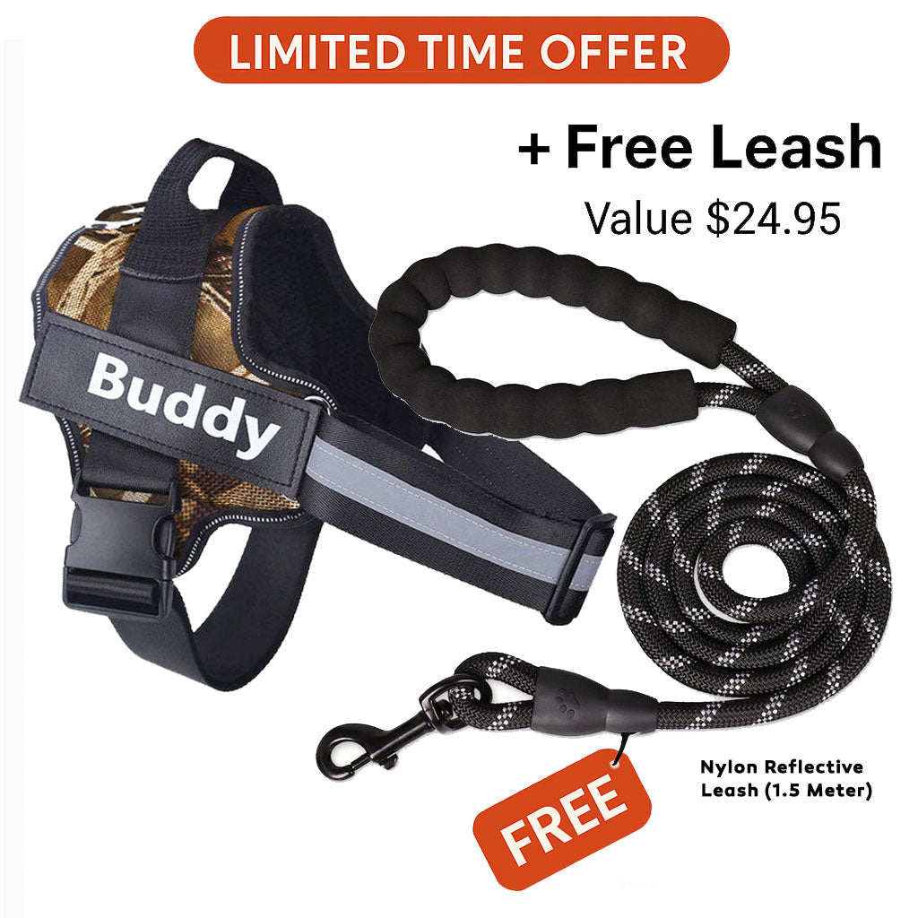 Personalized No Pull Dog Harness + FREE Leash Today