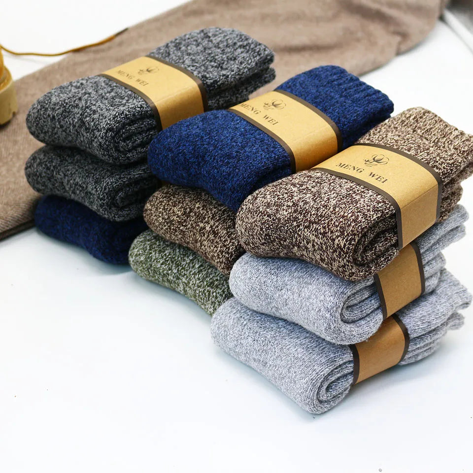Men's Winter Merino Wool Socks – Warm & Thick (3 Pairs) - EasyDailyLife