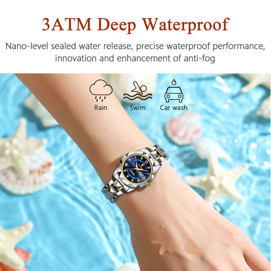 Ladies "POEDAGAR Luxury Dress Watch" - Luminous, Waterproof, Date - EasyDailyLife