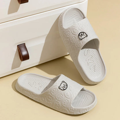 Non-Slip Bear Print Slippers – Soft & Comfortable Indoor Sandals for Women - EasyDailyLife