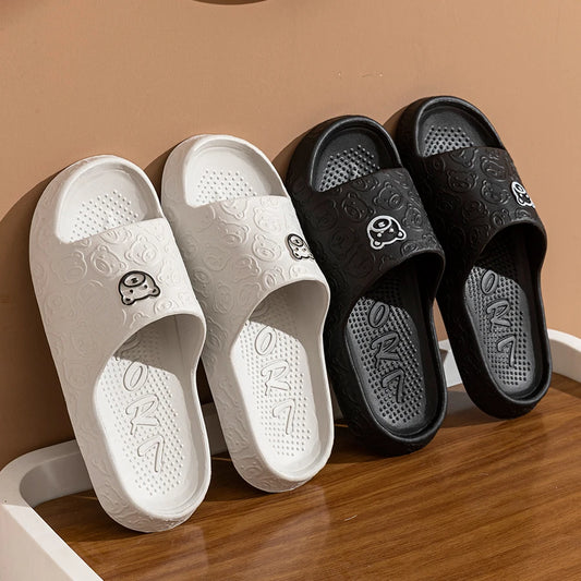 Non-Slip Bear Print Slippers – Soft & Comfortable Indoor Sandals for Women
