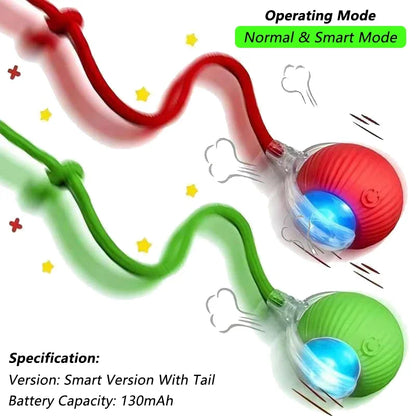 Smart Rechargeable Cat Toy – Rolling Ball with Tail - EasyDailyLife