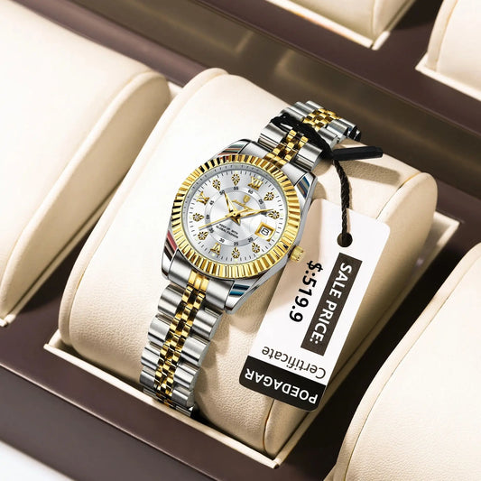 Luxury Women's Waterproof Stainless Steel Quartz Watch - EasyDailyLife