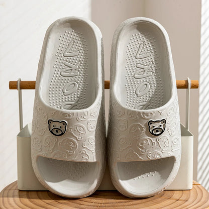 Non-Slip Bear Print Slippers – Soft & Comfortable Indoor Sandals for Women - EasyDailyLife