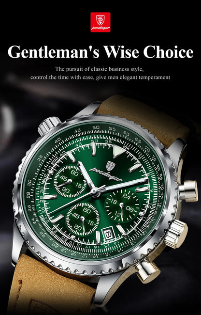 POEDAGAR Men's Luxury Sports Watch – Waterproof & Chronograph