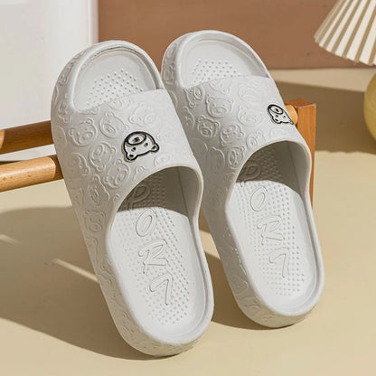 Non-Slip Bear Print Slippers – Soft & Comfortable Indoor Sandals for Women - EasyDailyLife