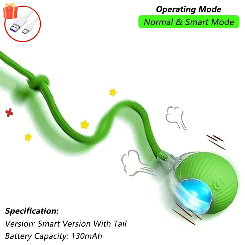 Smart Rechargeable Cat Toy – Rolling Ball with Tail - EasyDailyLife