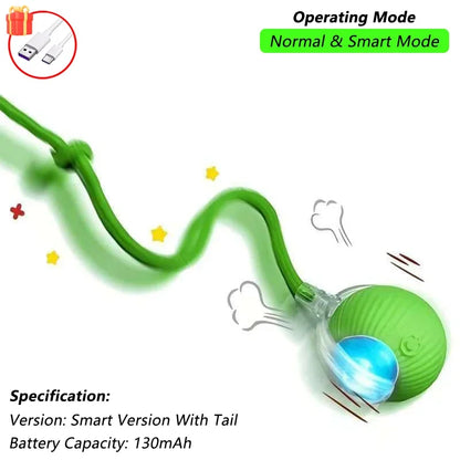 Smart Rechargeable Cat Toy – Rolling Ball with Tail - EasyDailyLife