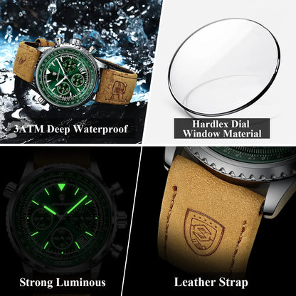 POEDAGAR Men's Luxury Sports Watch – Waterproof & Chronograph