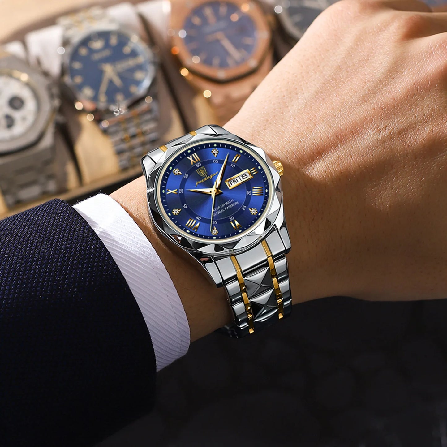 Men's "POEDAGAR Luxury Waterproof Quartz Watch" - EasyDailyLife