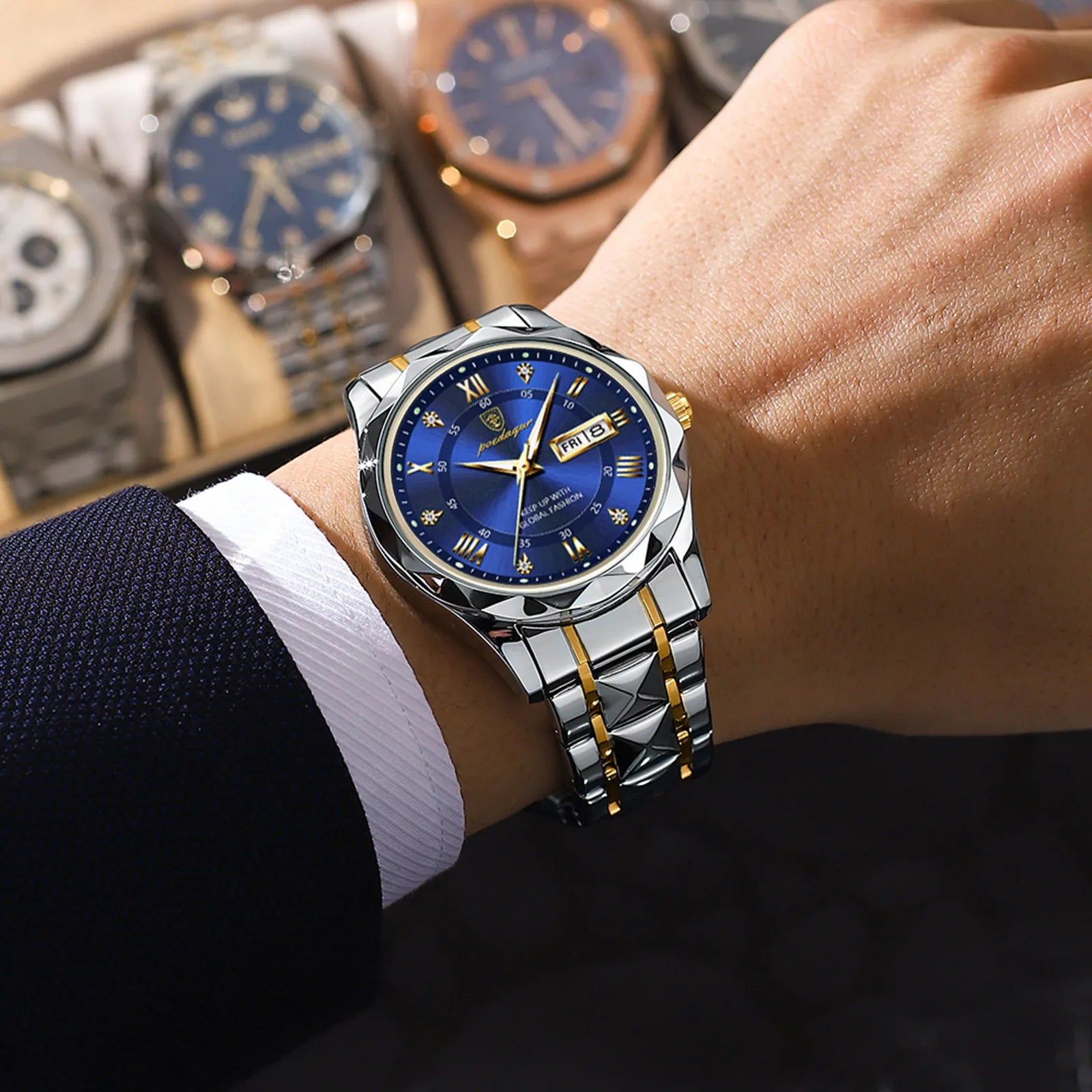 Men's "POEDAGAR Luxury Waterproof Quartz Watch" - EasyDailyLife