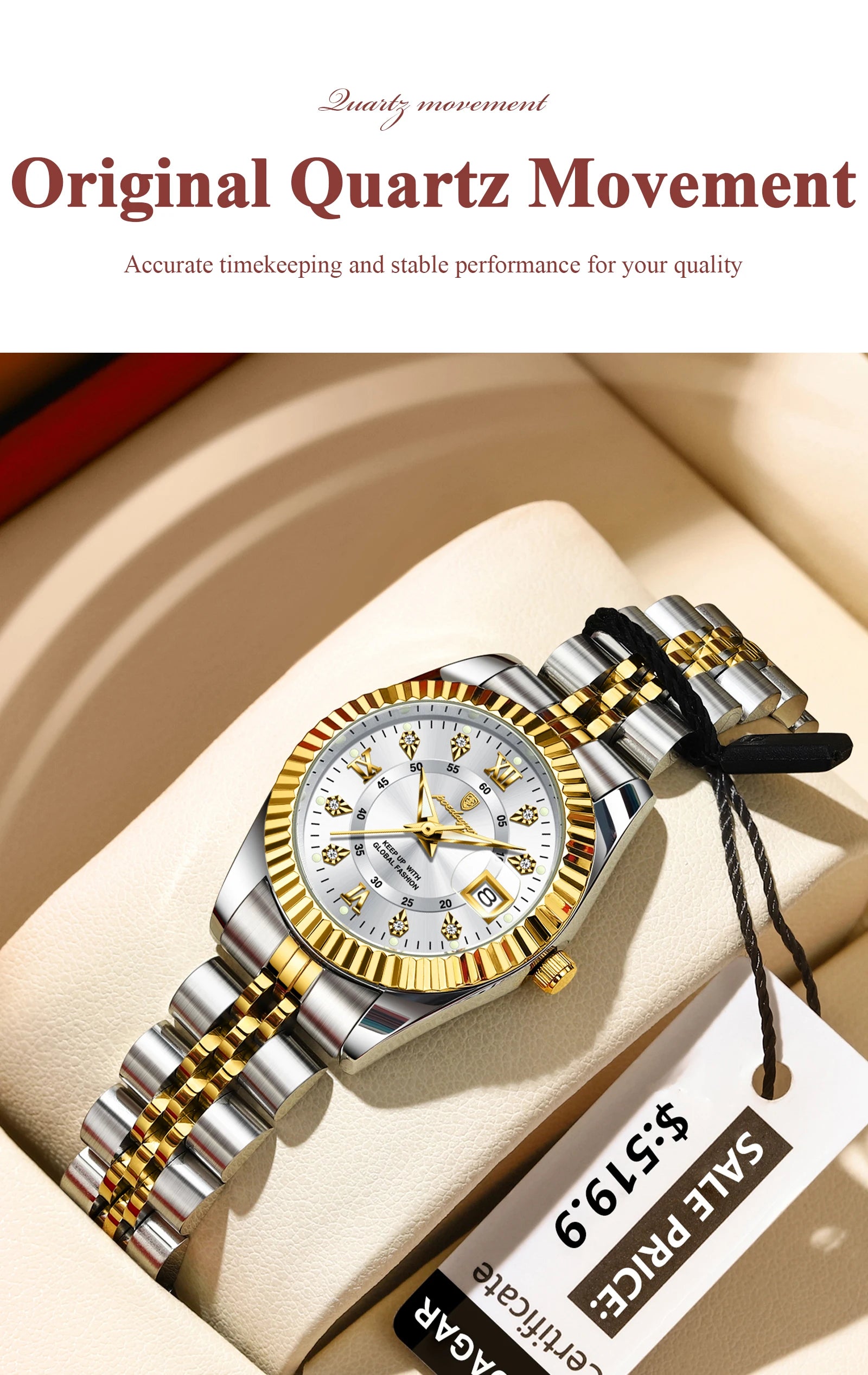 Luxury Women's Waterproof Stainless Steel Quartz Watch - EasyDailyLife