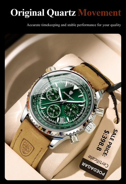 POEDAGAR Men's Luxury Sports Watch – Waterproof & Chronograph