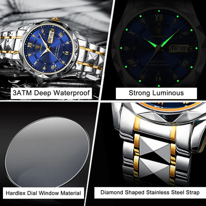 Men's "POEDAGAR Luxury Waterproof Quartz Watch" - EasyDailyLife