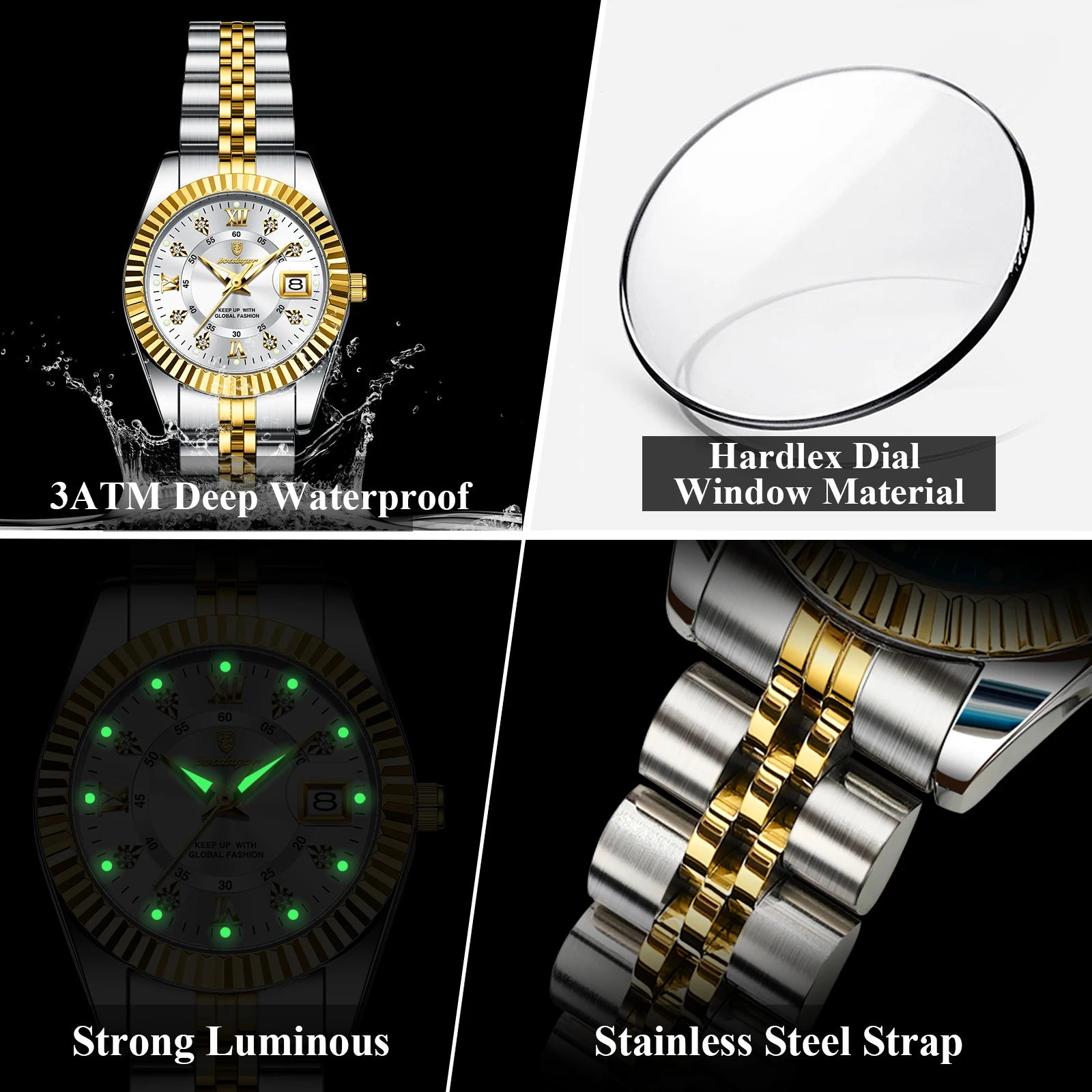 Luxury Women's Waterproof Stainless Steel Quartz Watch - EasyDailyLife