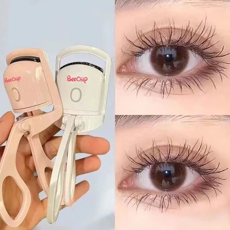 Pink Electric Eyelash Curler: Fast Heating, Portable, Lasting Curl - EasyDailyLife