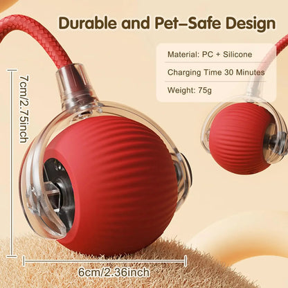 Smart Rechargeable Cat Toy – Rolling Ball with Tail - EasyDailyLife