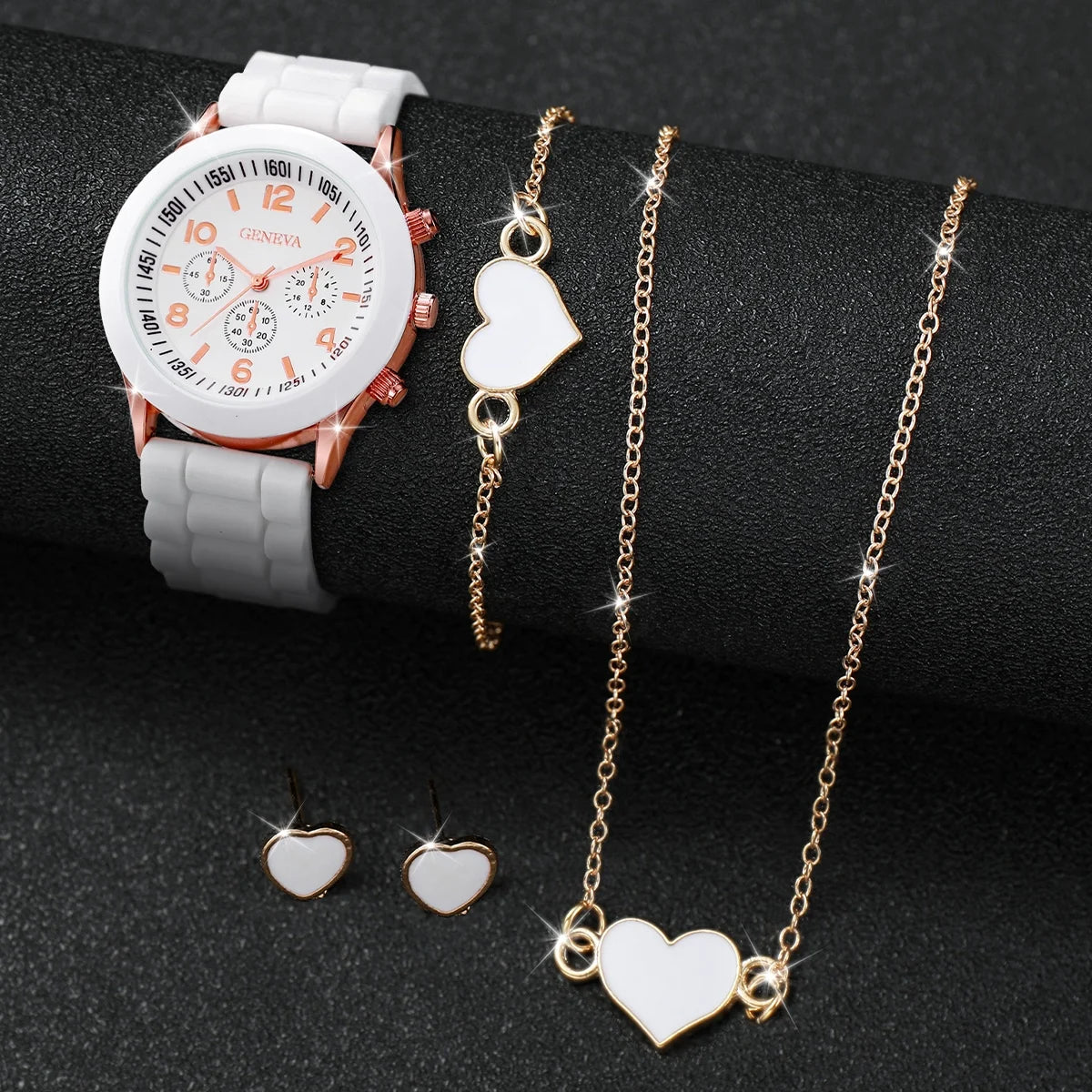 5/6PCS Women’s Fashion Quartz Watch Set – Silicone Band Jewelry Gift - EasyDailyLife