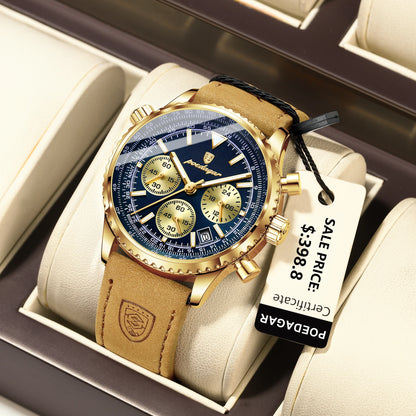 POEDAGAR Men's Luxury Sports Watch – Waterproof & Chronograph