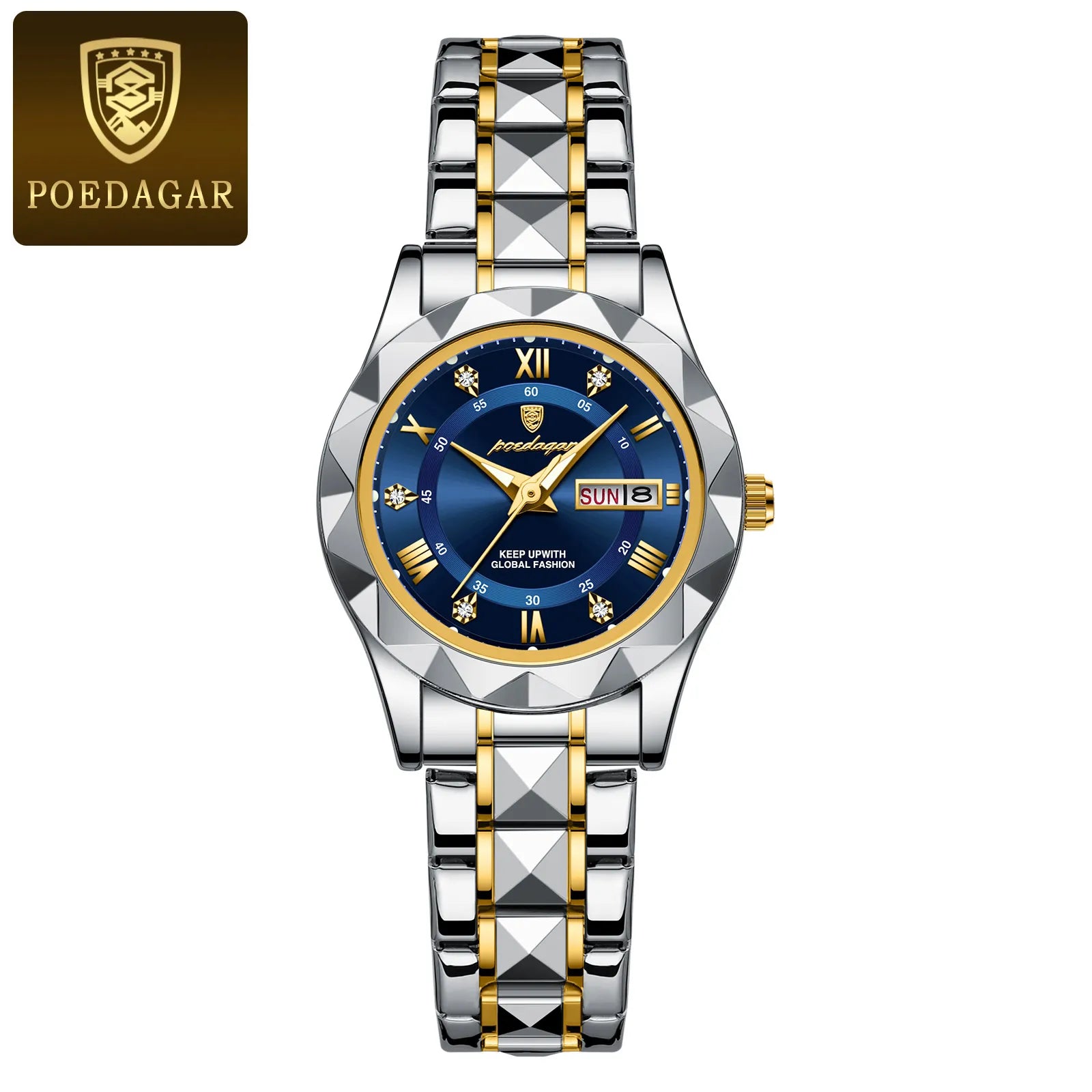 Ladies "POEDAGAR Luxury Dress Watch" - Luminous, Waterproof, Date - EasyDailyLife