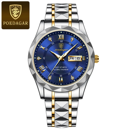 Men's "POEDAGAR Luxury Waterproof Quartz Watch" - EasyDailyLife