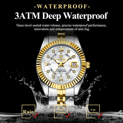Luxury Women's Waterproof Stainless Steel Quartz Watch - EasyDailyLife
