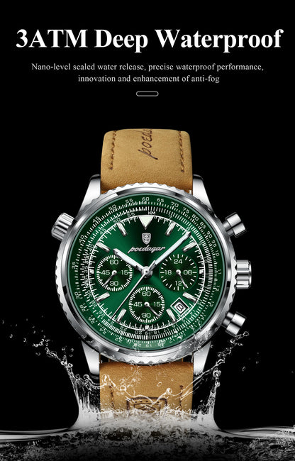 POEDAGAR Men's Luxury Sports Watch – Waterproof & Chronograph