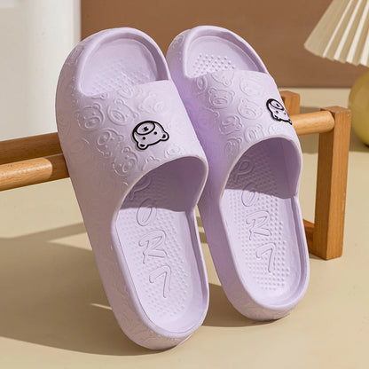 Non-Slip Bear Print Slippers – Soft & Comfortable Indoor Sandals for Women - EasyDailyLife