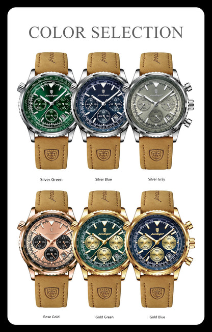 POEDAGAR Men's Luxury Sports Watch – Waterproof & Chronograph