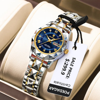 Ladies "POEDAGAR Luxury Dress Watch" - Luminous, Waterproof, Date - EasyDailyLife