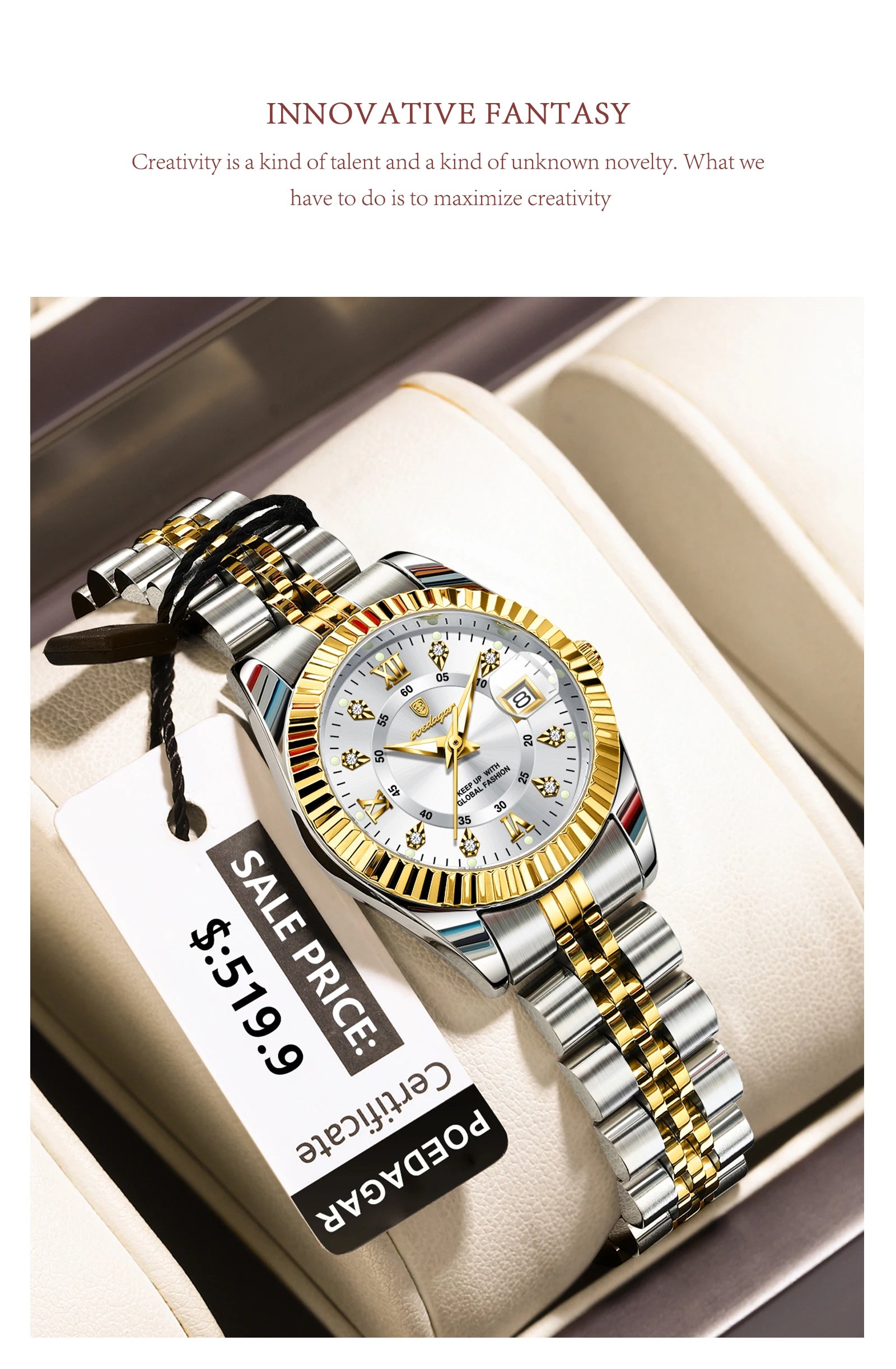 Luxury Women's Waterproof Stainless Steel Quartz Watch - EasyDailyLife