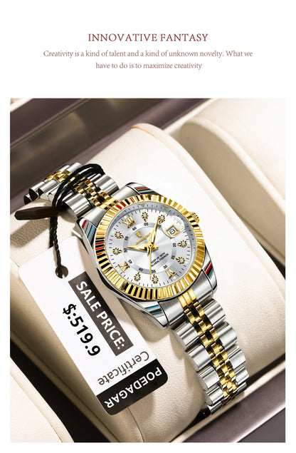 Luxury Women's Waterproof Stainless Steel Quartz Watch - EasyDailyLife