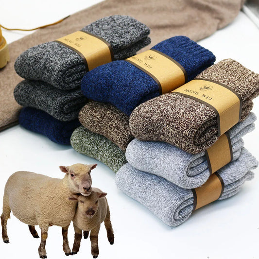 Men's Winter Merino Wool Socks – Warm & Thick (3 Pairs) - EasyDailyLife