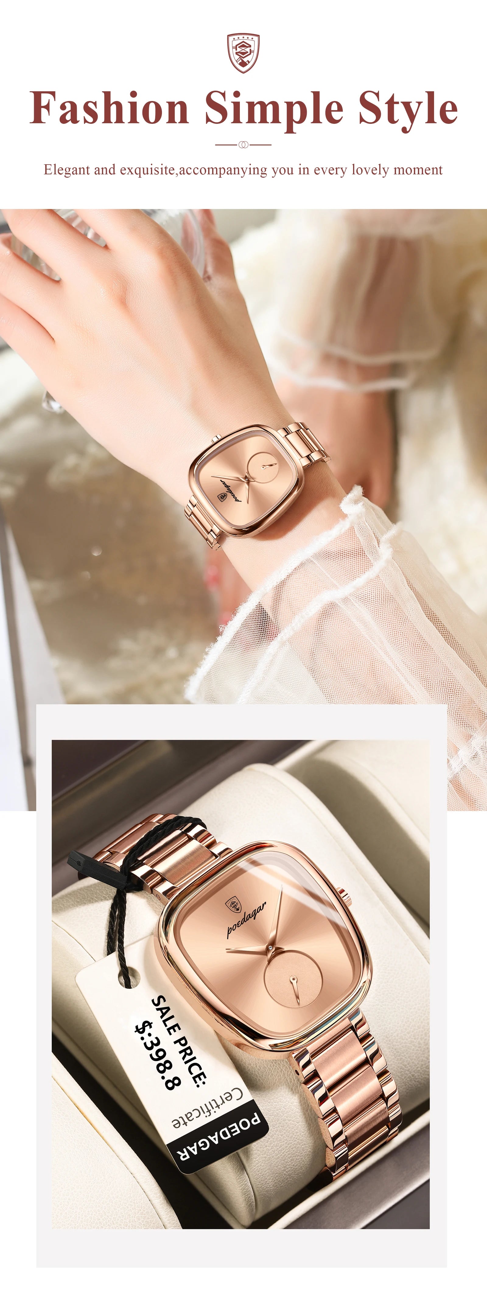 Women's Stainless Steel Waterproof Quartz Watch - EasyDailyLife