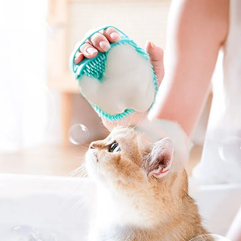 Pet Bathing Brush – Soft Silicone Grooming Tool for Dogs & Cats - EasyDailyLife