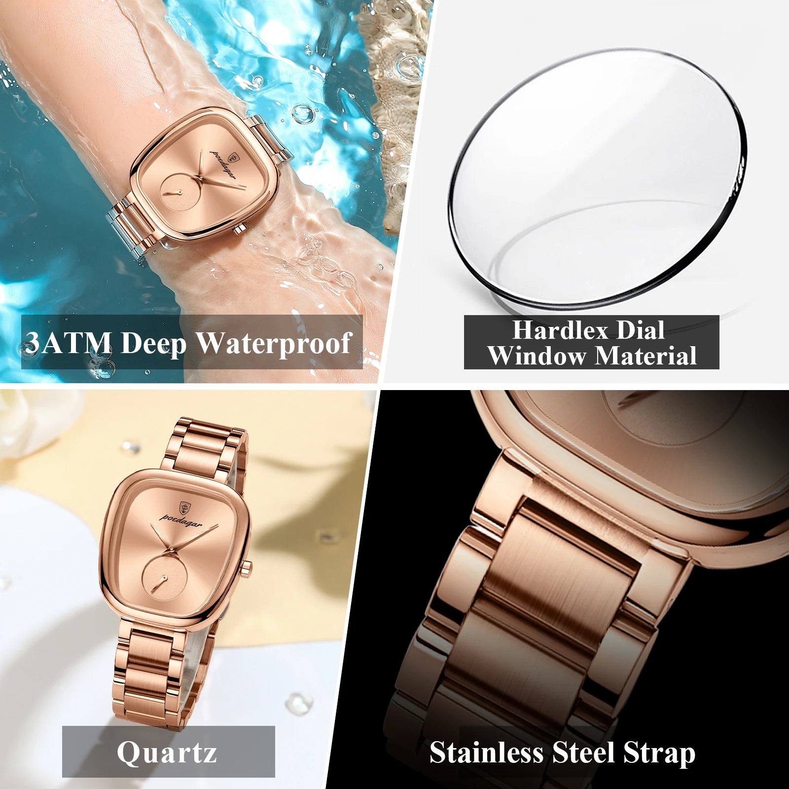 Women's Stainless Steel Waterproof Quartz Watch - EasyDailyLife