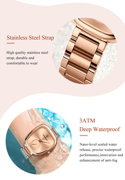 Women's Stainless Steel Waterproof Quartz Watch - EasyDailyLife