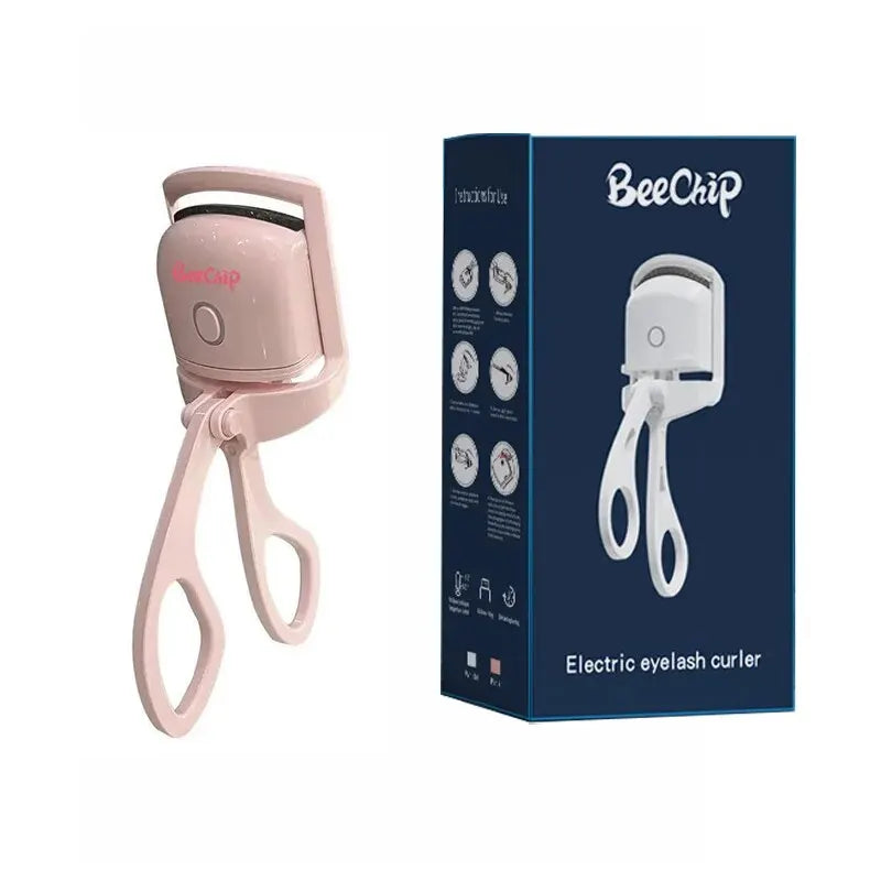 Pink Electric Eyelash Curler: Fast Heating, Portable, Lasting Curl - EasyDailyLife