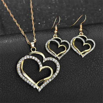 3-Piece Heart Jewelry Set – Earrings & Pendant Necklace